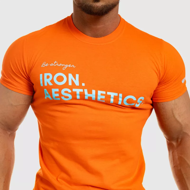 Férfi fitness póló Iron Aesthetics Be Stronger, narancssárga-5