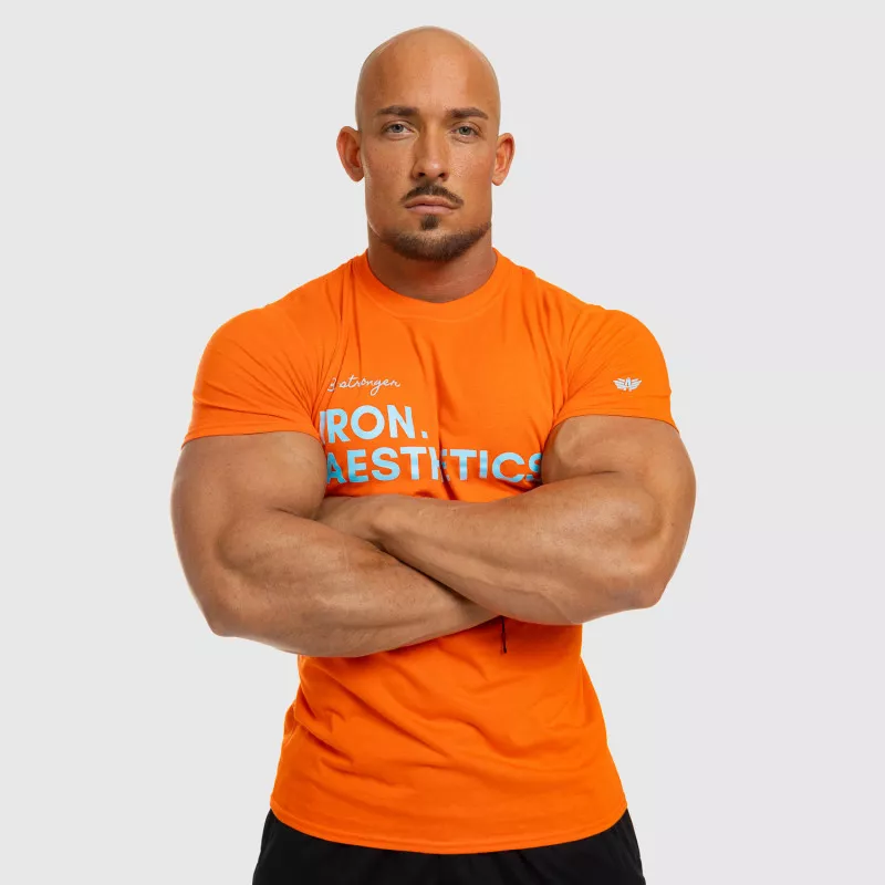 Férfi fitness póló Iron Aesthetics Be Stronger, narancssárga-6