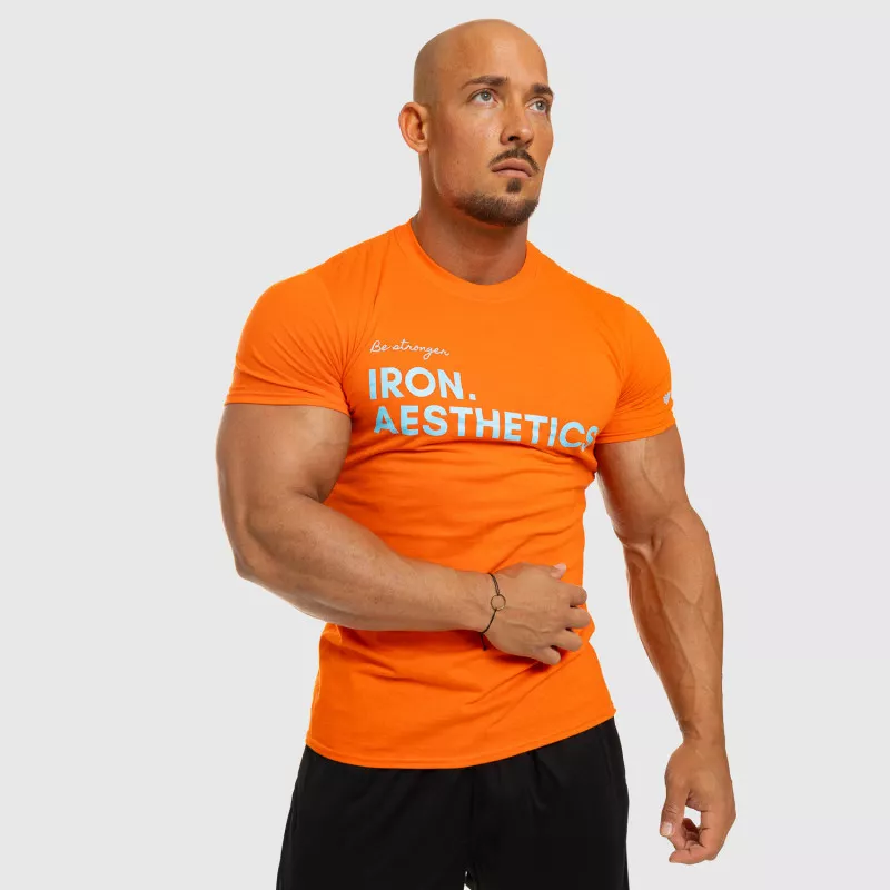 Férfi fitness póló Iron Aesthetics Be Stronger, narancssárga-8