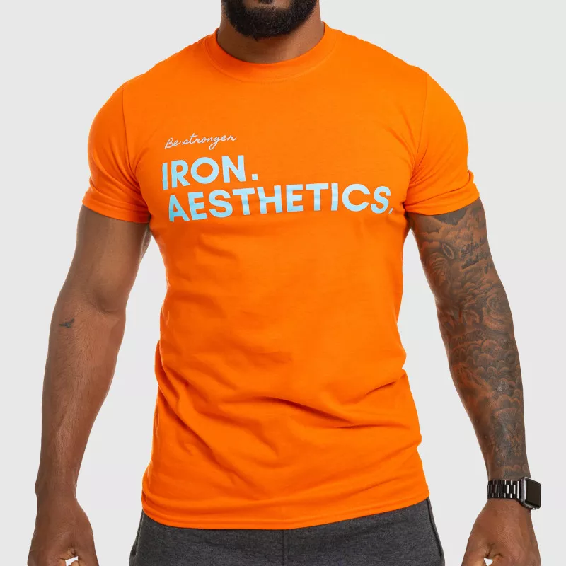 Férfi fitness póló Iron Aesthetics Be Stronger, narancssárga-10