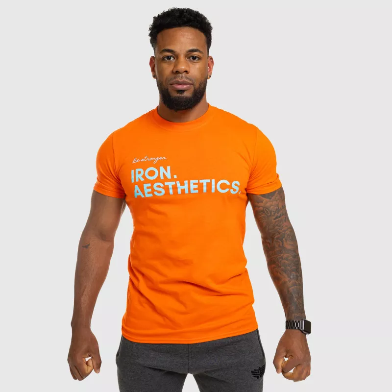 Férfi fitness póló Iron Aesthetics Be Stronger, narancssárga-11
