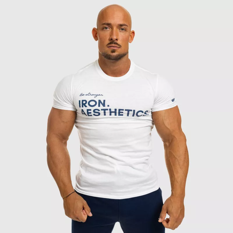 Férfi fitness póló Iron Aesthetics Be Stronger, fehér-1