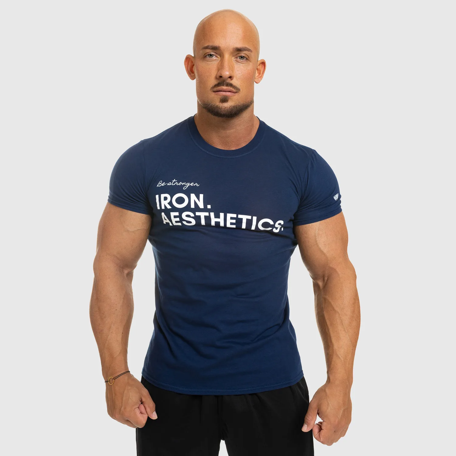 Férfi fitness póló Iron Aesthetics Be Stronger, kék-1