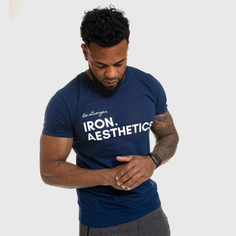 Férfi fitness póló Iron Aesthetics Be Stronger, kék · záber 12