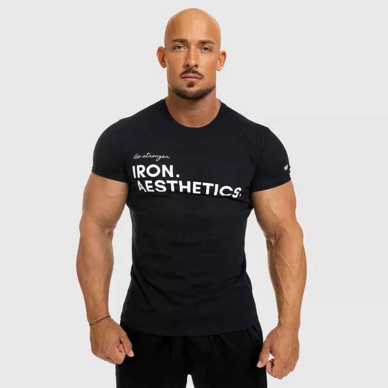 Férfi fitness póló Iron Aesthetics Be Stronger, fekete-1