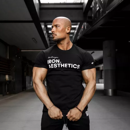 Férfi fitness póló Be Stronger, fekete