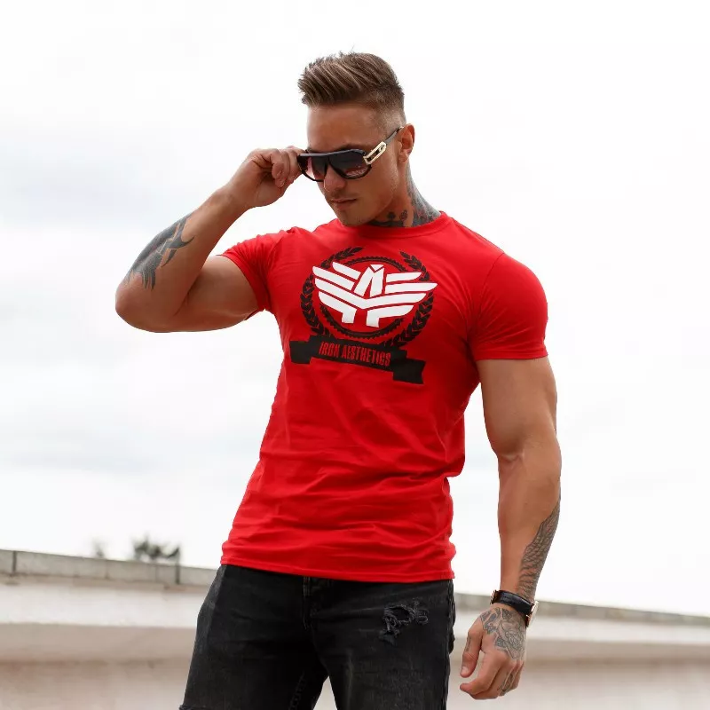 Férfi fitness póló Iron Aesthetics Triumph, piros-3