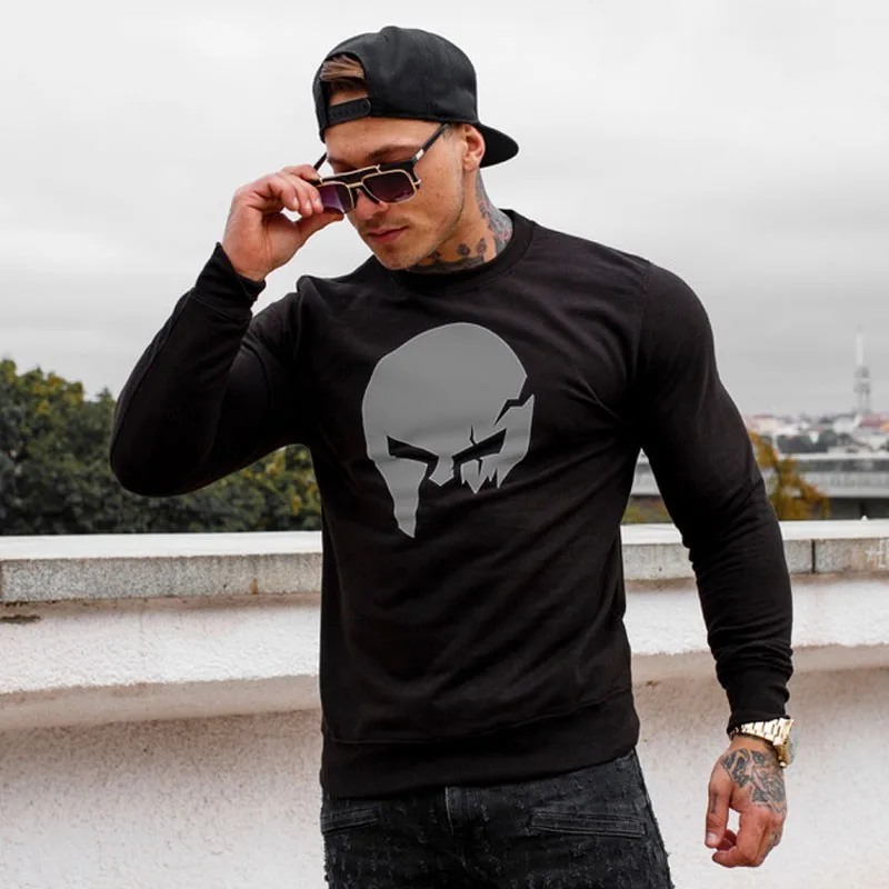Kapucni nélküli pulóver Iron Aesthetics SKULL, B&G-1