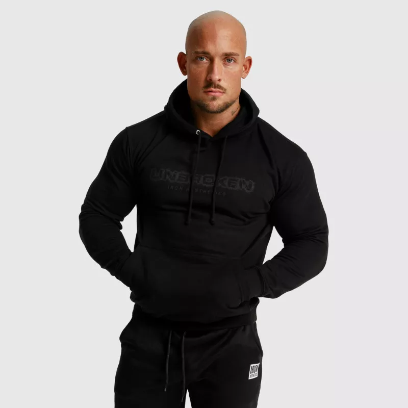 Fitness pulóver cipzár nélkül Iron Aesthetics Unbroken, fekete-1