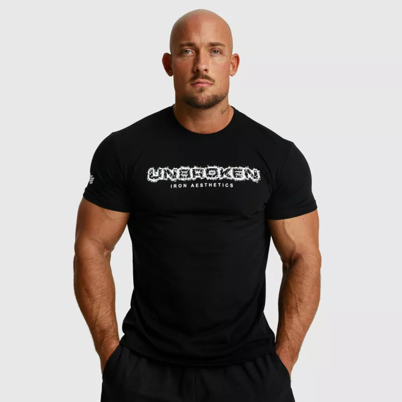 Férfi fitness póló Iron Aesthetics Unbroken, fekete-1