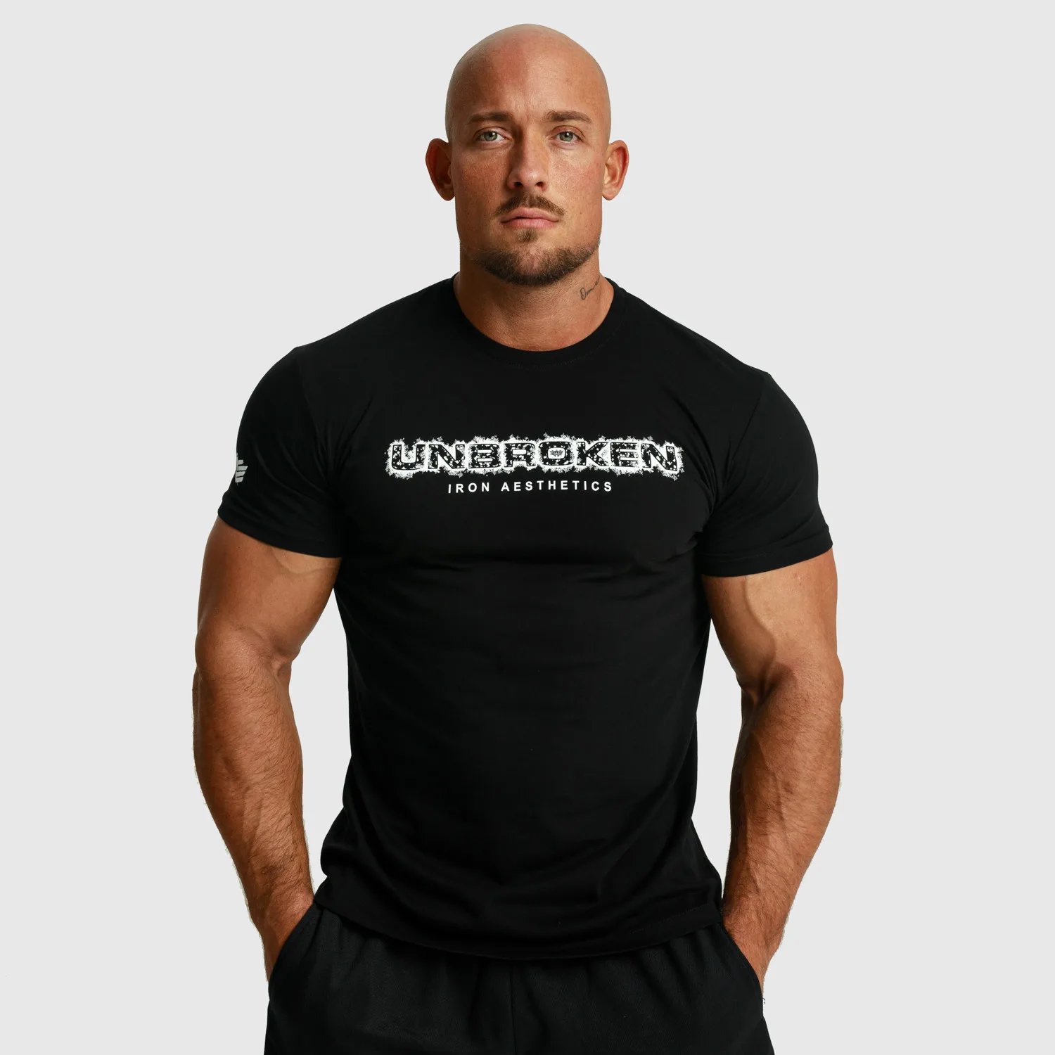 Férfi fitness póló Iron Aesthetics Unbroken, fekete-1