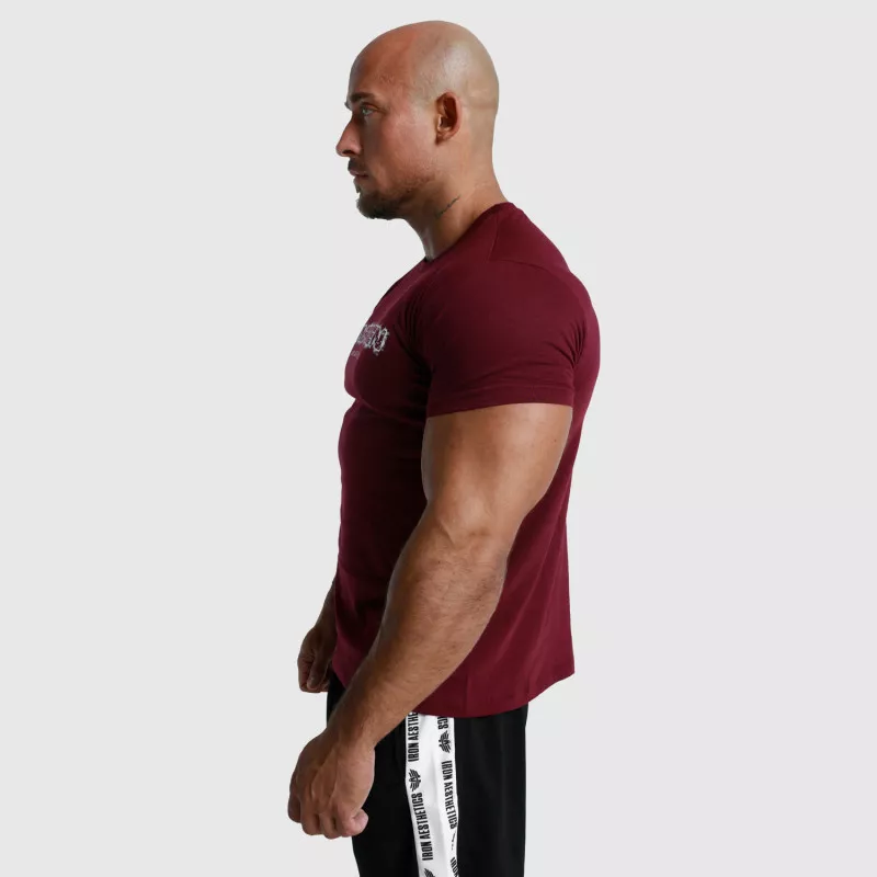 Férfi fitness póló Iron Aesthetics Unbroken, bordó-3