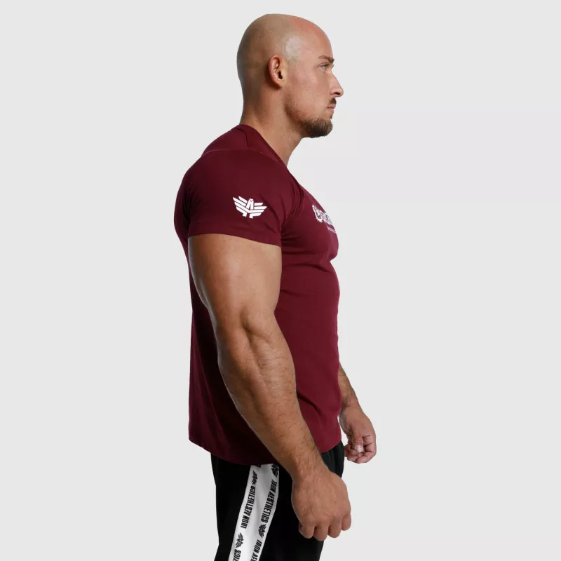 Férfi fitness póló Iron Aesthetics Unbroken, bordó-5