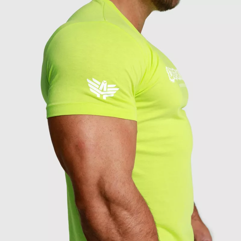 Férfi fitness póló Iron Aesthetics Unbroken, lime zöld-3