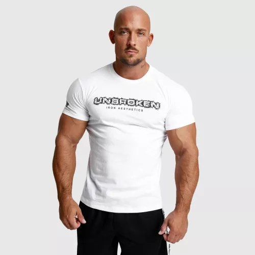 Férfi fitness póló Unbroken, fehér