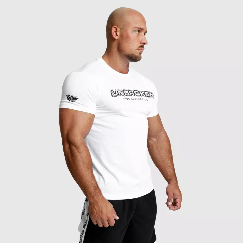Férfi fitness póló Iron Aesthetics Unbroken, fehér-6