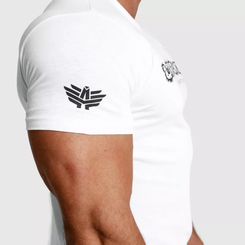 Férfi fitness póló Iron Aesthetics Unbroken, fehér-4