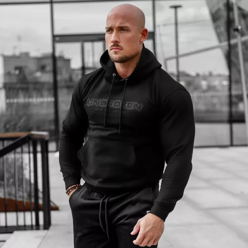 Fitness pulóver cipzár nélkül Unbroken, fekete
