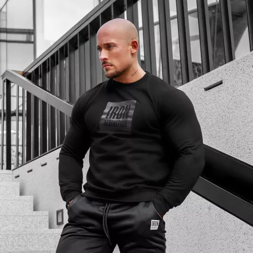 Pulóver kapucni nélkül Boxed, fekete