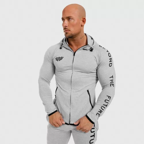 Férfi Slim Fit pulcsi Beyond the Future, szürke