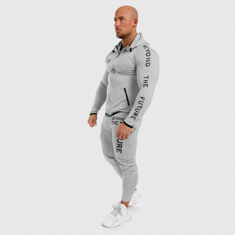 Férfi Slim Fit pulcsi Beyond the Future, szürke · záber 7