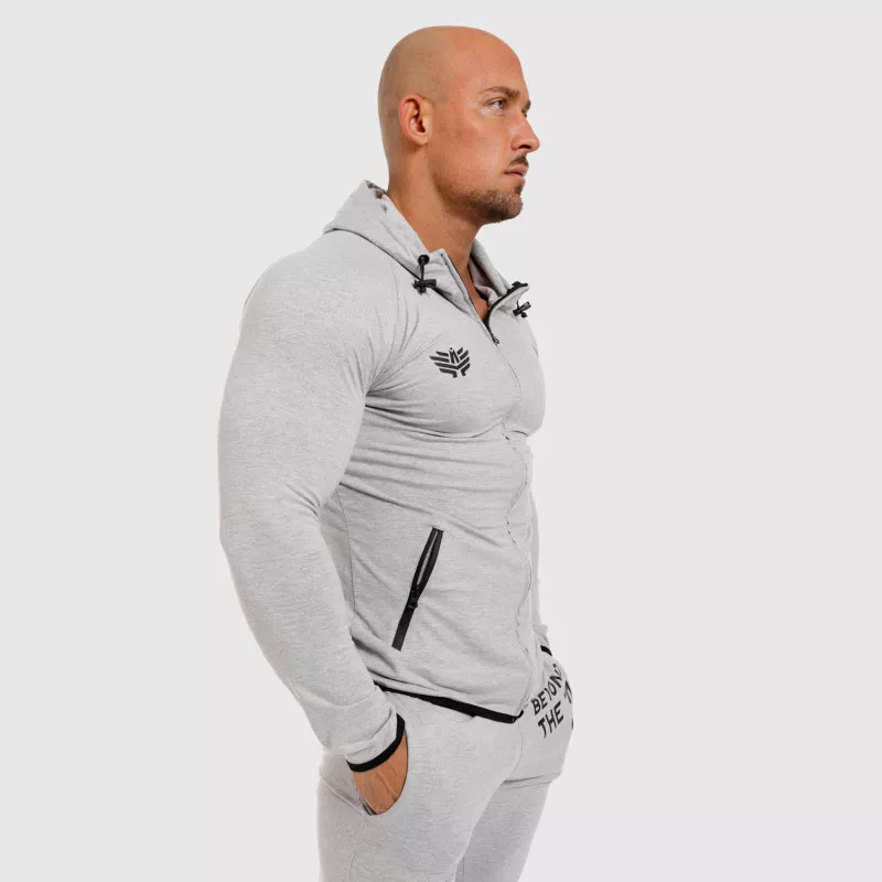 Férfi Slim Fit pulcsi Beyond the Future, szürke-6