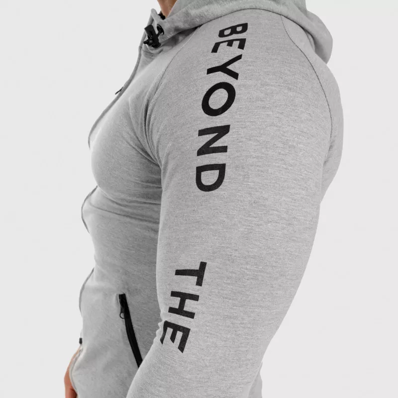 Férfi Slim Fit pulcsi Beyond the Future, szürke-3