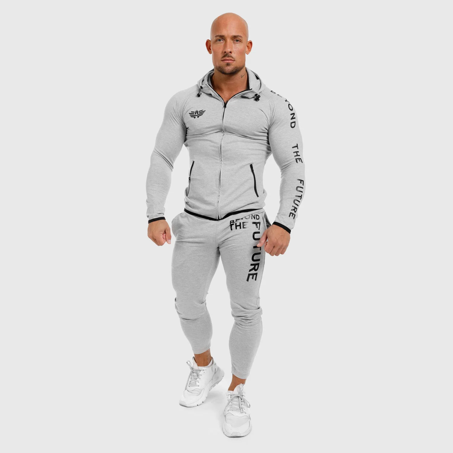 Férfi Slim Fit sportszett Iron Aesthetics Beyond the Future, szürke-1