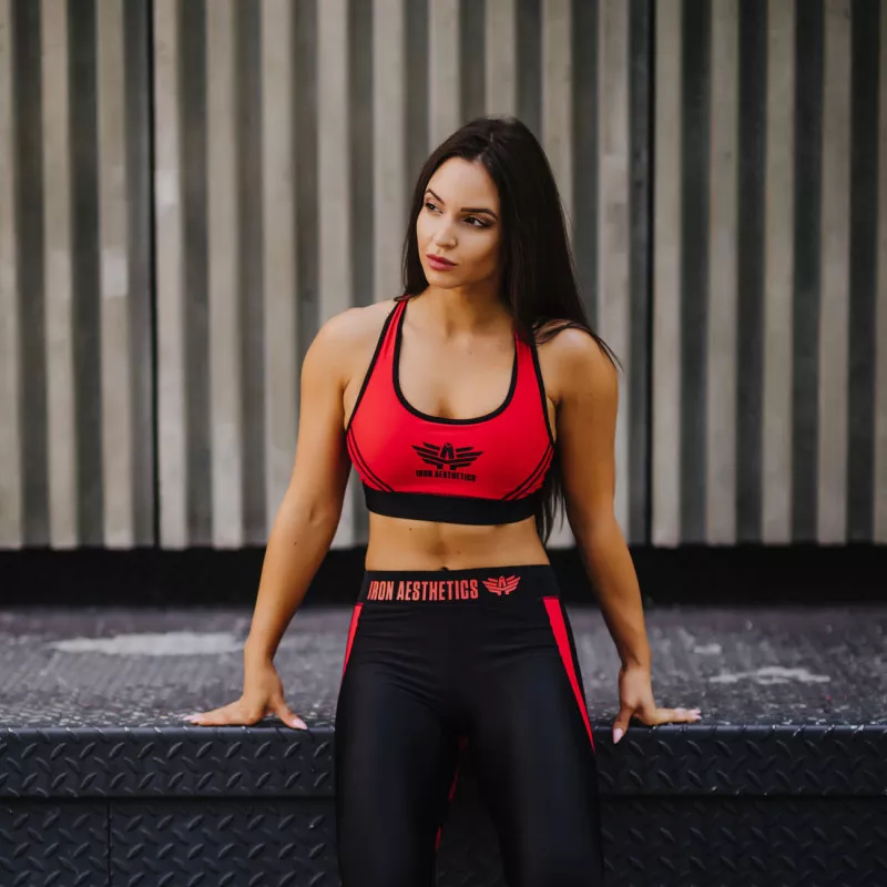 Női sportmelltartó - Iron Aesthetics, piros-3