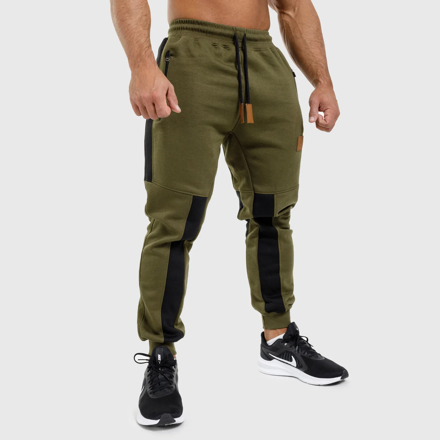 Jogger melegítőnadrág Iron Aesthetics ELEMENT, katonazöld-1