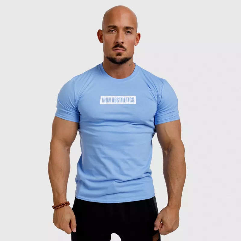 Férfi fitness póló Iron Aesthetics Boxed, kék-1