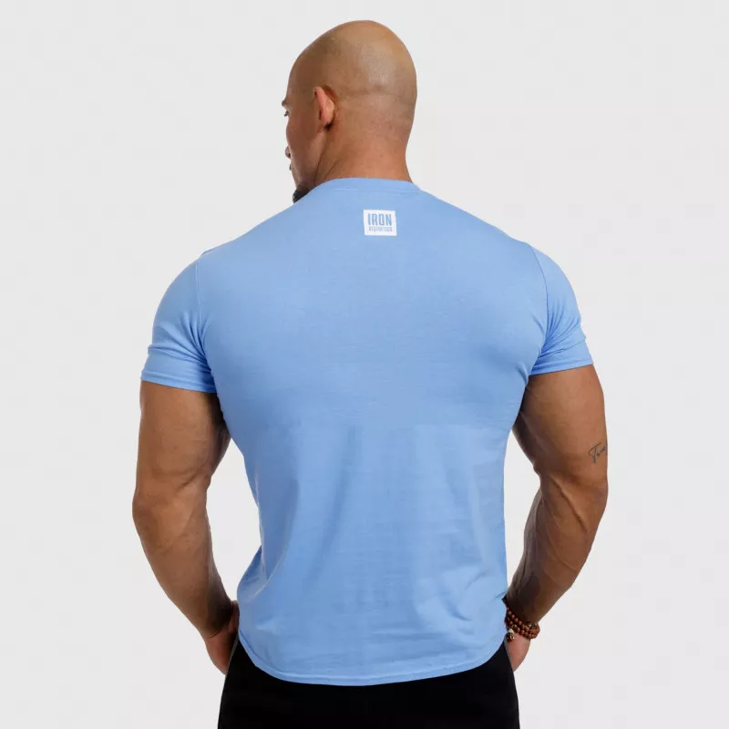 Férfi fitness póló Iron Aesthetics Boxed, kék-4
