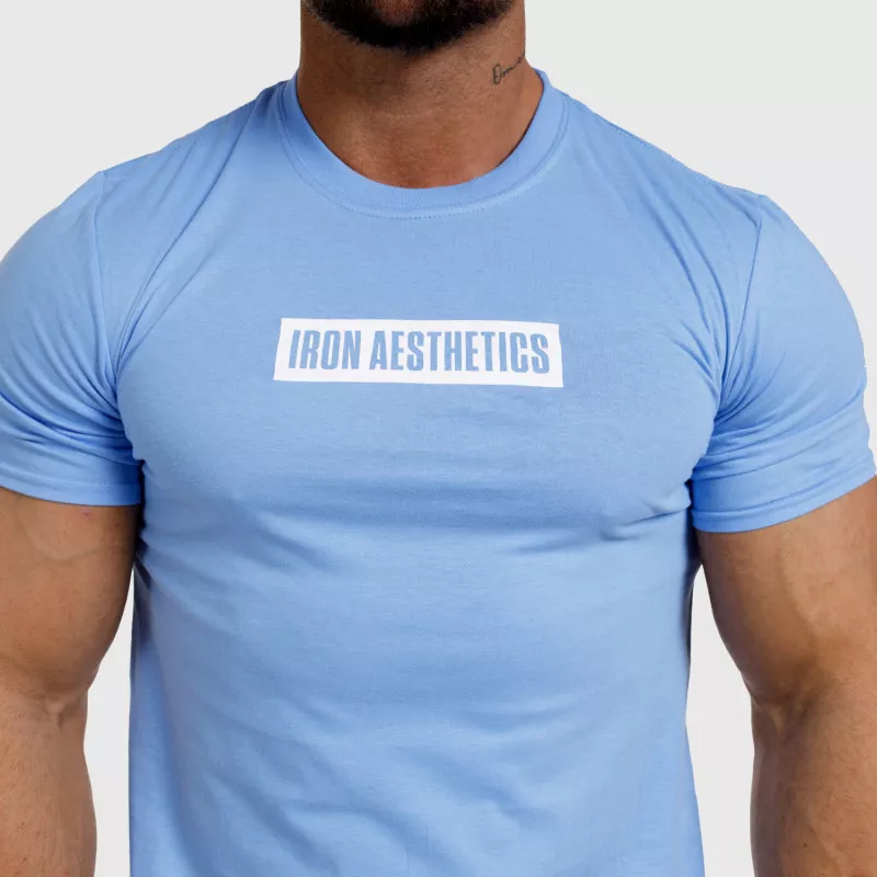 Férfi fitness póló Iron Aesthetics Boxed, kék-3