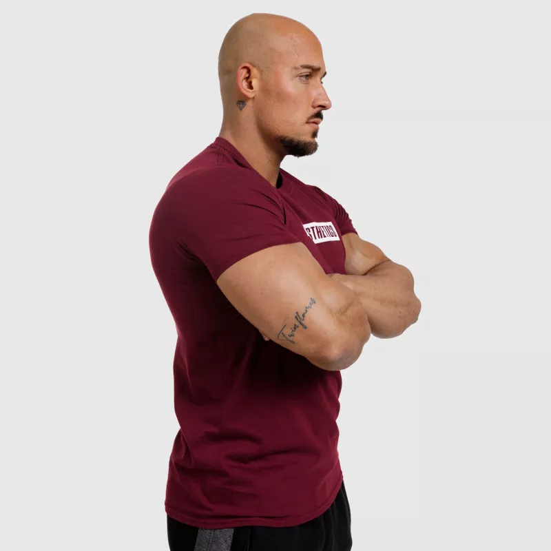 Férfi fitness póló Iron Aesthetics Boxed, bordó-5