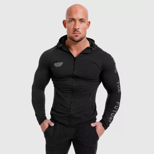 Férfi Slim Fit pulcsi Beyond the Future, fekete