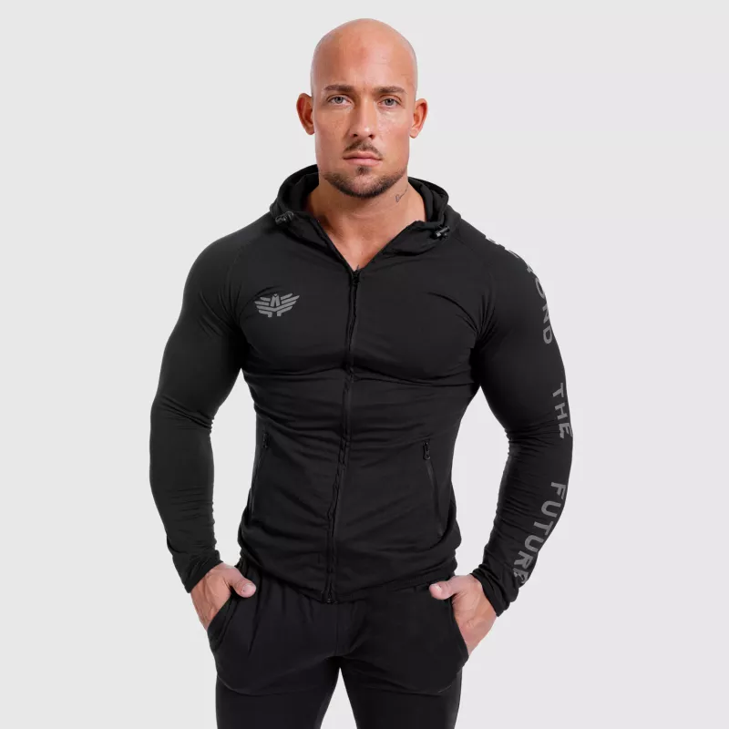Férfi Slim Fit pulcsi Beyond the Future, fekete-1