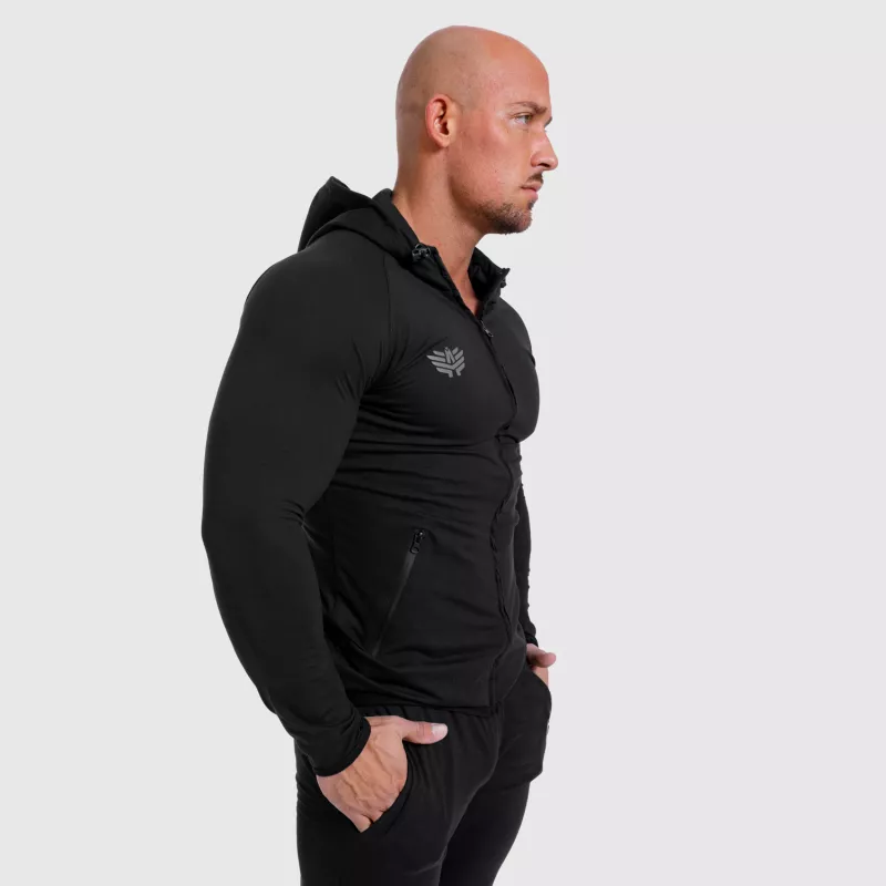 Férfi Slim Fit pulcsi Beyond the Future, fekete-4