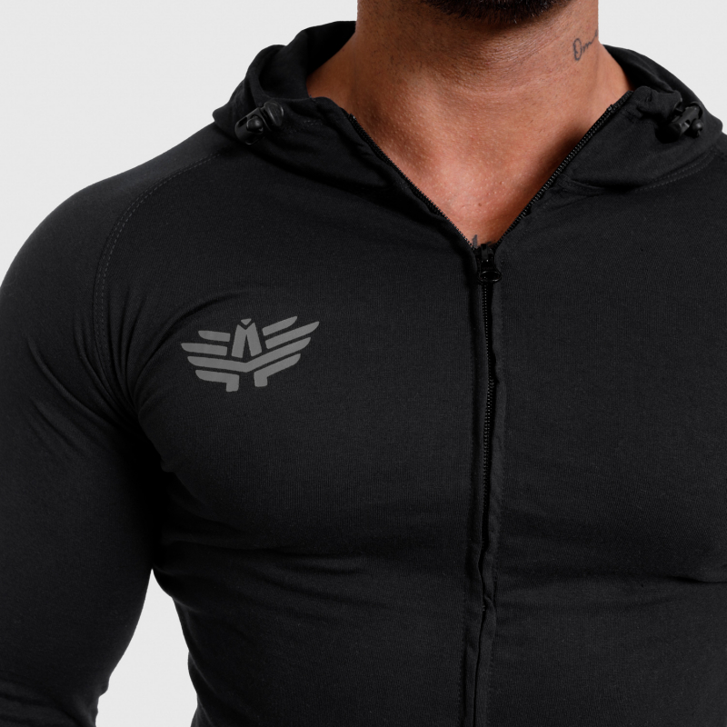 Férfi Slim Fit pulcsi Beyond the Future, fekete · záber 6