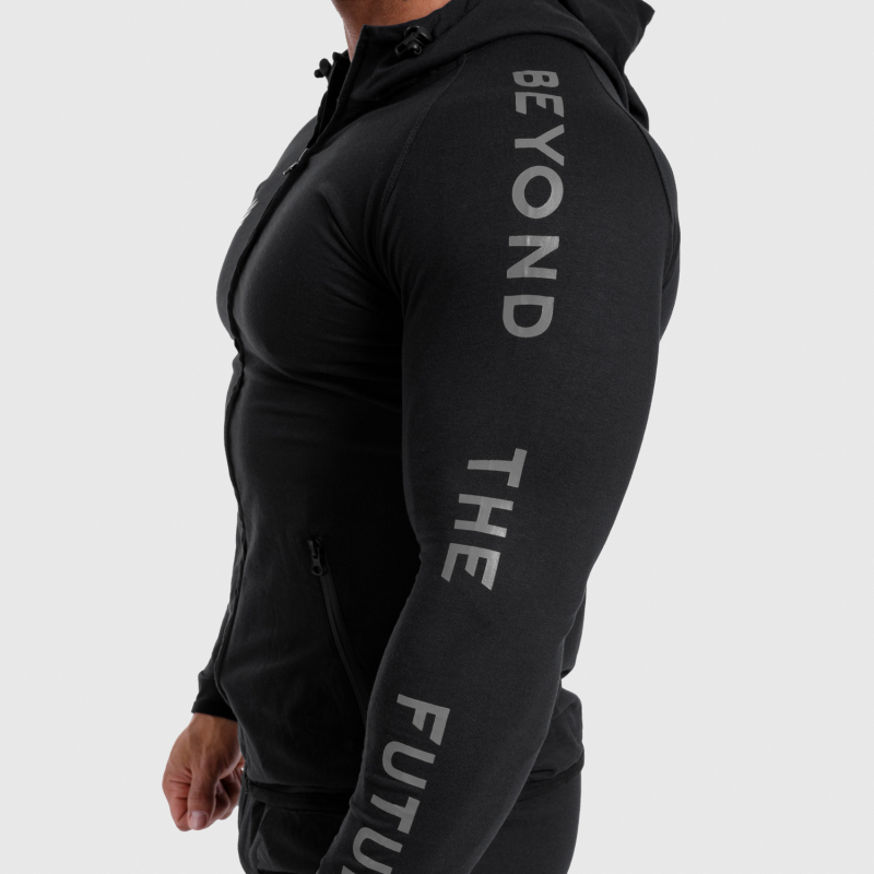 Férfi Slim Fit pulcsi Beyond the Future, fekete · záber 7
