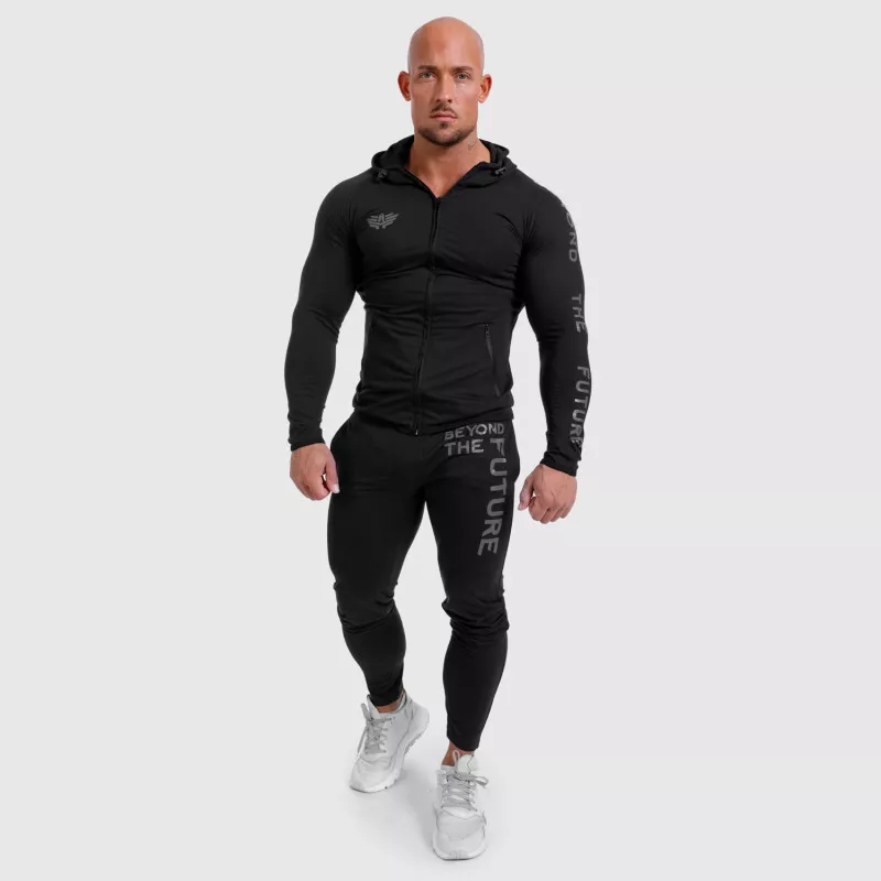 Férfi Slim Fit melegítőnadrág Beyond the Future, fekete-4