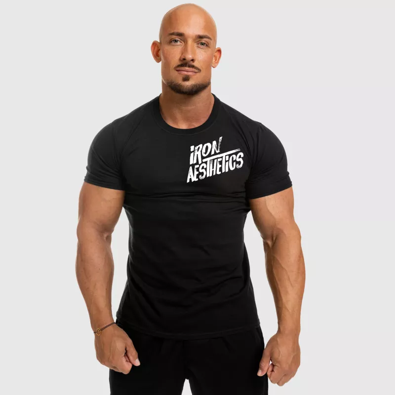 Férfi fitness póló Iron Aesthetics Splash, fekete-1