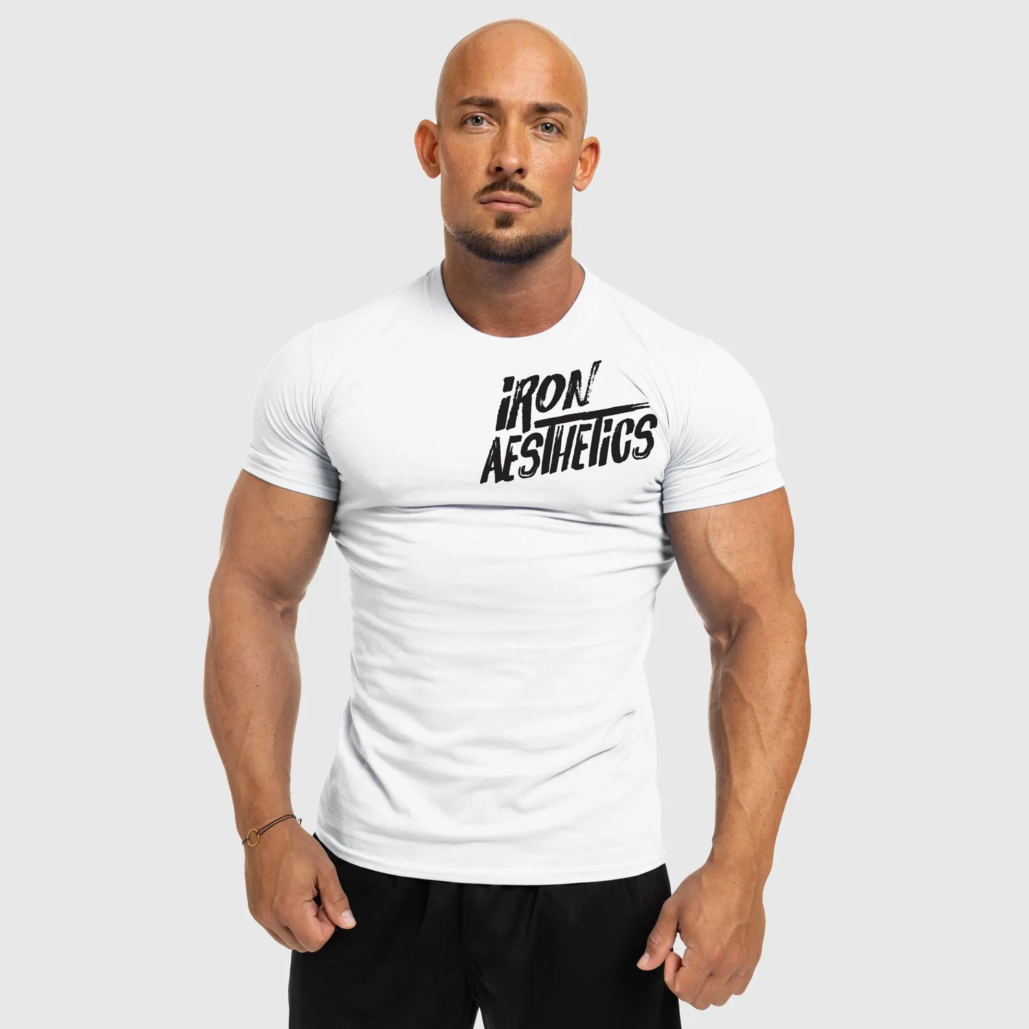 Férfi fitness póló Iron Aesthetics Splash, fehér-1