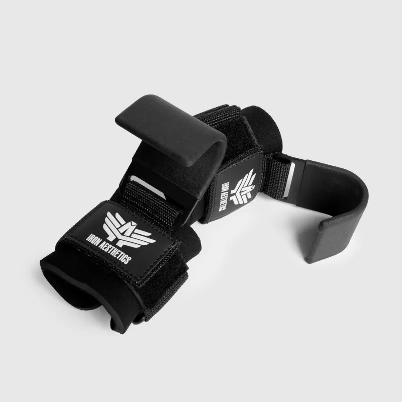 Fitness edzőkampó Iron Aesthetics Lifting hooks, fekete-8