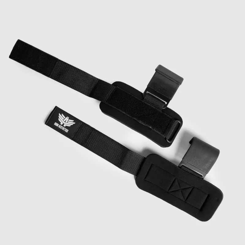 Fitness edzőkampó Iron Aesthetics Lifting hooks, fekete-10