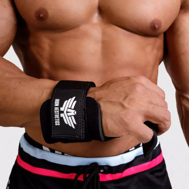 Fitness edzőkampó Iron Aesthetics Lifting hooks, fekete-5
