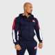 Kapucnis cipzáros pulcsi Iron Aesthetics Tricolora, navy