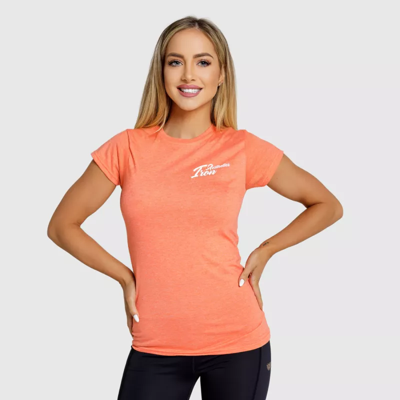 Női fitness póló Iron Aesthetics Fit, narancssárga-4
