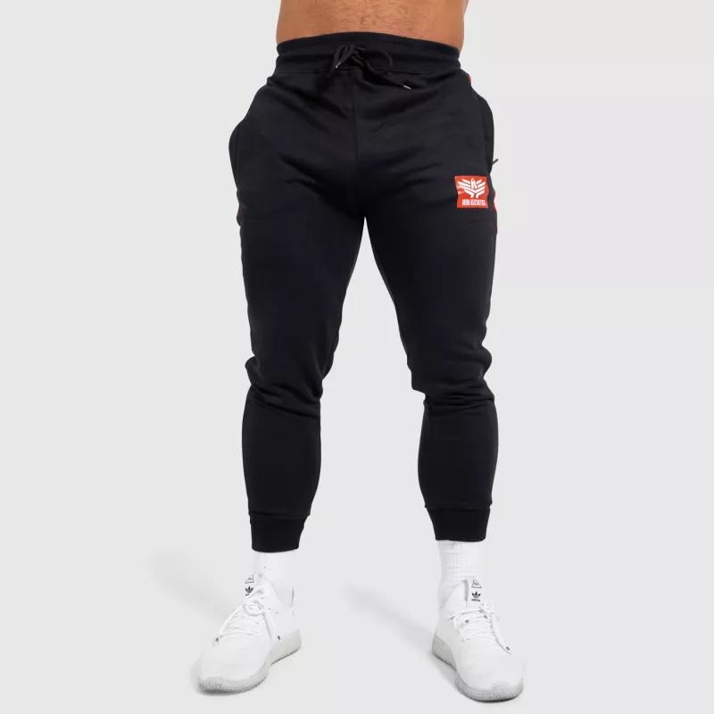 Jogger melegítőnadrág Iron Aesthetics Tricolora, fekete-3