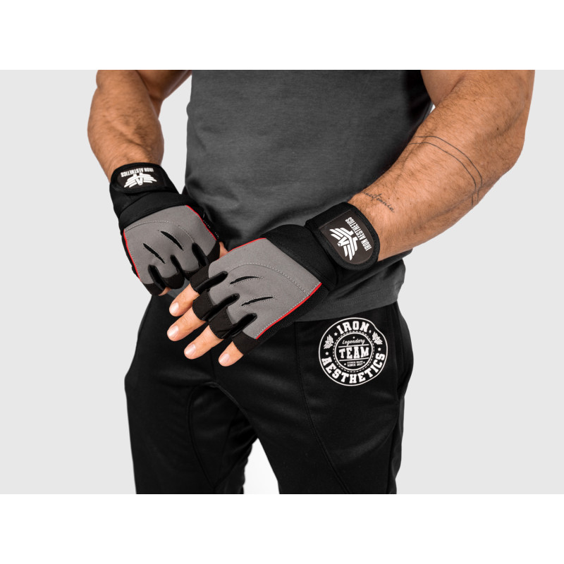 Edzőkesztyű Iron Aesthetics Leather Beast, szürke · záber 6