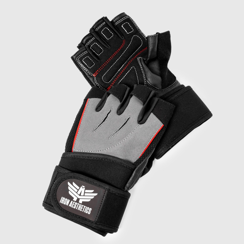 Edzőkesztyű Iron Aesthetics Leather Beast, szürke · záber 7